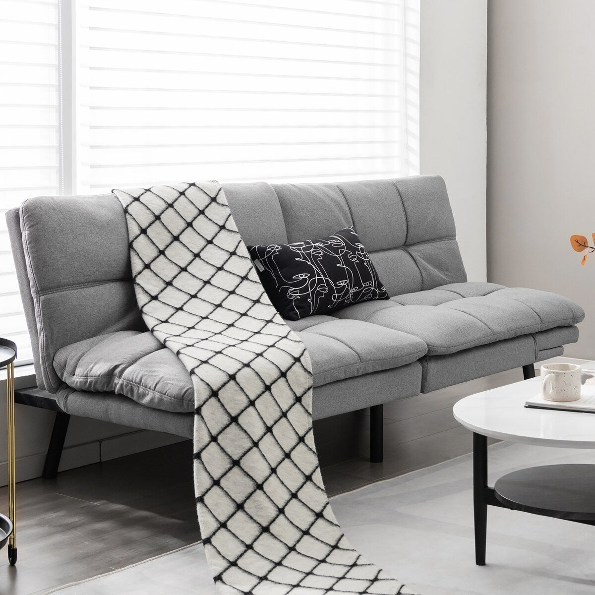 Costway Convertible Futon Sofa Bed Memory Foam Couch Sleeper with - See Details