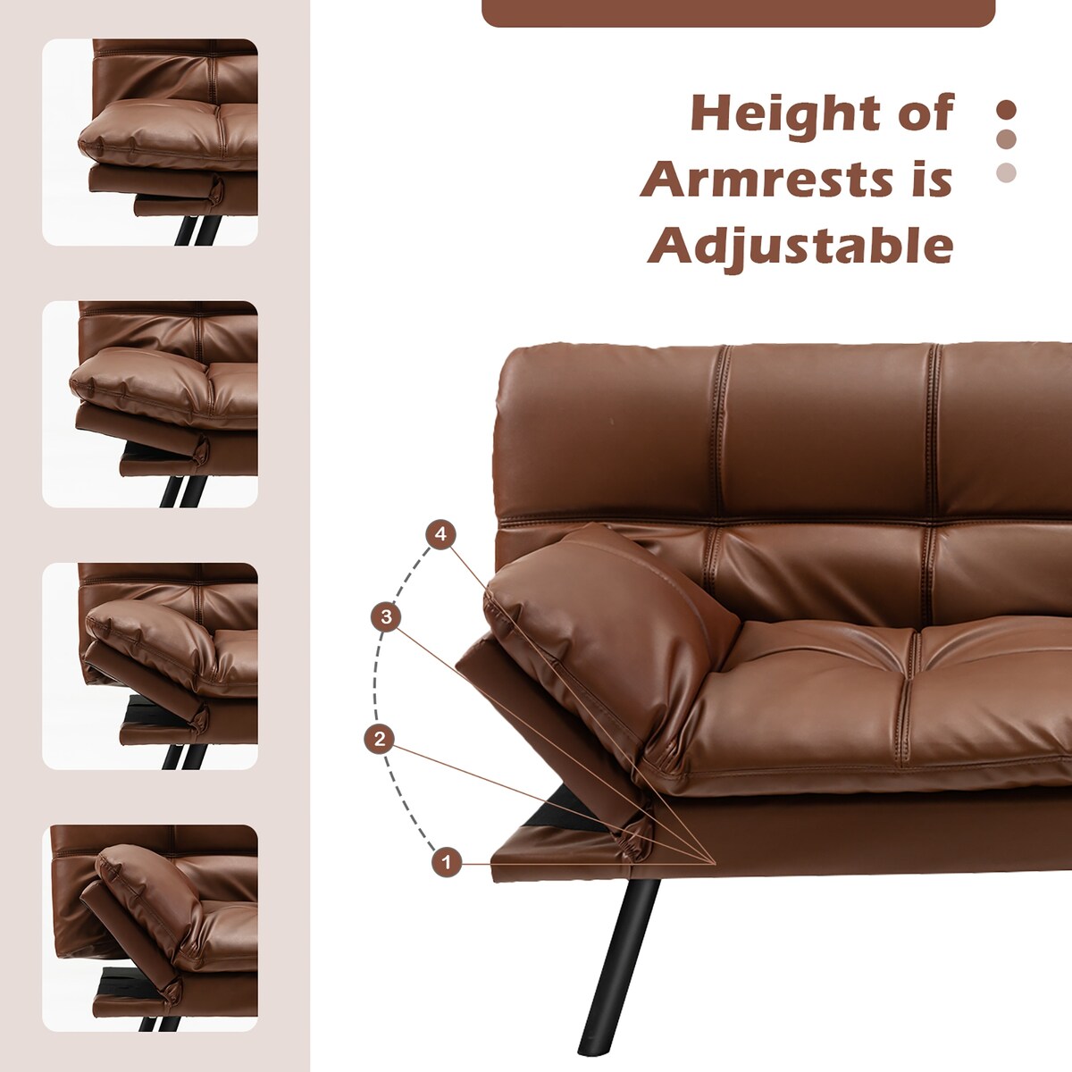 Costway Convertible Futon Sofa Bed Memory Foam Couch Sleeper with - See Details
