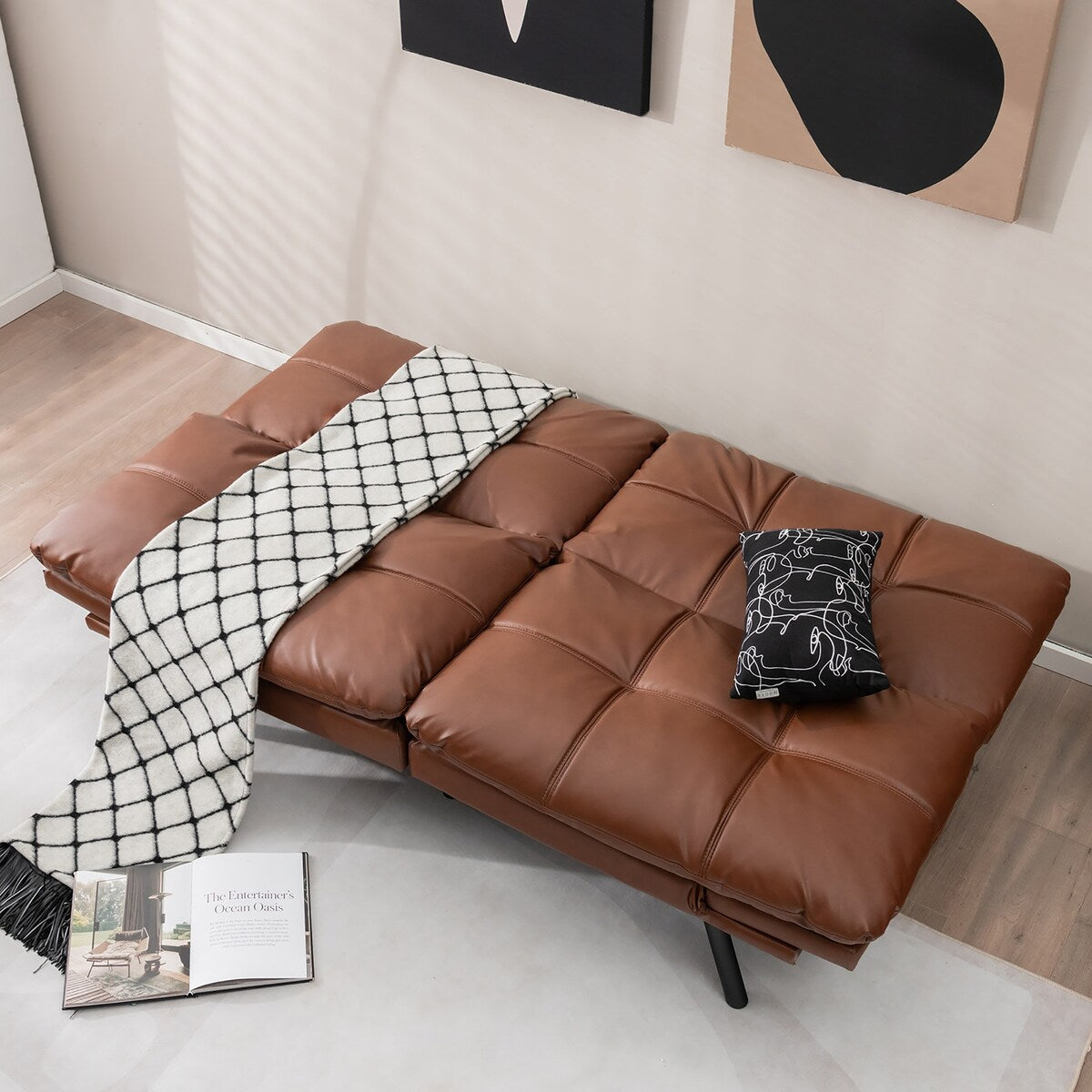 Costway Convertible Futon Sofa Bed Memory Foam Couch Sleeper with - See Details