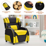 Costway Kids Youth Gaming Sofa Recliner w/Headrest & Footrest PU