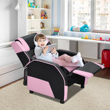 Costway Kids Youth Gaming Sofa Recliner w/Headrest & Footrest PU