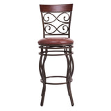 Set Of 2 Vintage Bar Stools 30in Swivel Padded Seat Bistro Dining Kitchen Pub Chair - Set of 2