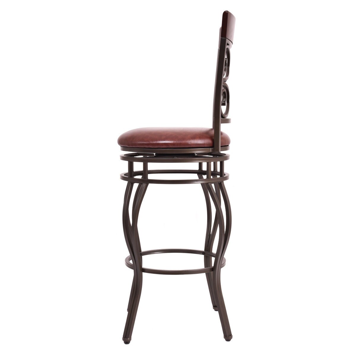 Set Of 2 Vintage Bar Stools 30in Swivel Padded Seat Bistro Dining Kitchen Pub Chair - Set of 2