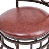 Set Of 2 Vintage Bar Stools 30in Swivel Padded Seat Bistro Dining Kitchen Pub Chair - Set of 2