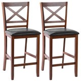 Costway Set of 2 Bar Stools 25'' Counter Height Chairs w/ PU Leather - See Details