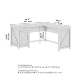 Knoxville 60W L Shaped Desk with Storage Cabinet by Bush Furniture