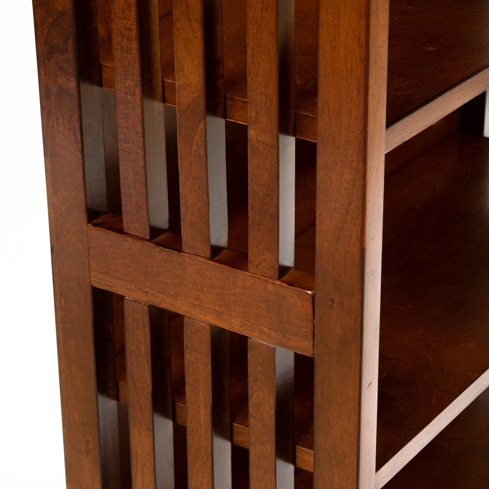 Till Contemporary Oak Solid Wood 5-Open Shelf Media Shelf by Furniture of America