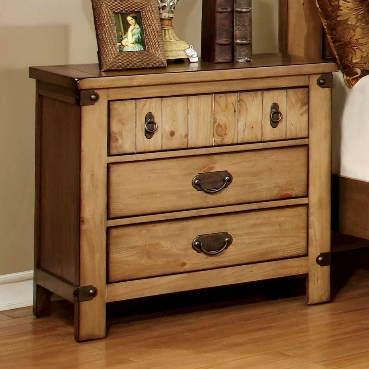 Nightstand Ball Bearing Metal Glide USB Charger/Power Outlet In Night Stand