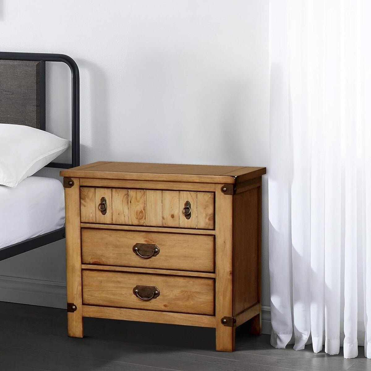 Nightstand Ball Bearing Metal Glide USB Charger/Power Outlet In Night Stand