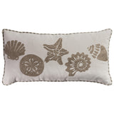 Rizzy Home Neutral Ivory and Tan Seashell Throw Pillow