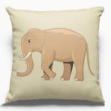 Cotton Canvas Pillow Case African Elephant 18 x 18