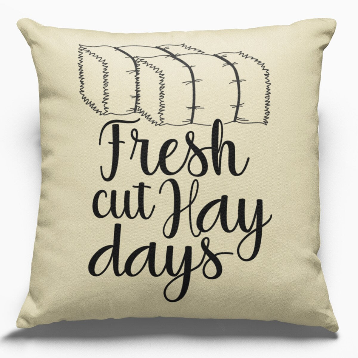 Cotton Canvas Pillow Case Fresh Cut Hay Days 18 x 18