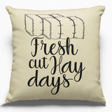 Cotton Canvas Pillow Case Fresh Cut Hay Days 18 x 18