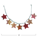 Cotton Embroidered Kantha Star Garland - Multi - 72.0"L x 7.5"W x 0.3"H