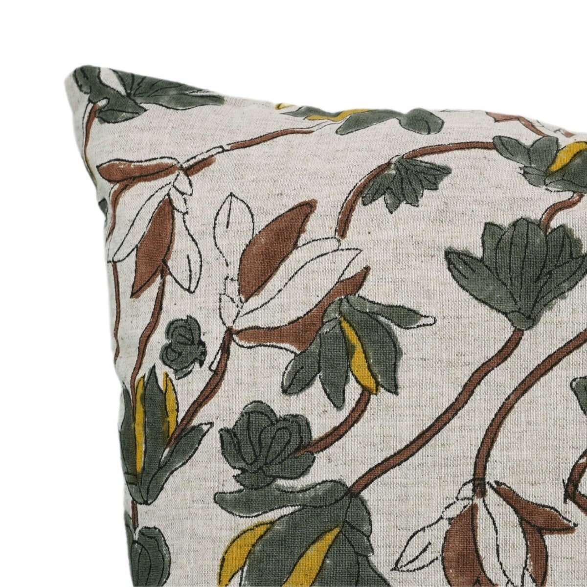 Cotton Linen Bohemian Block print pillow Cover- Shivri