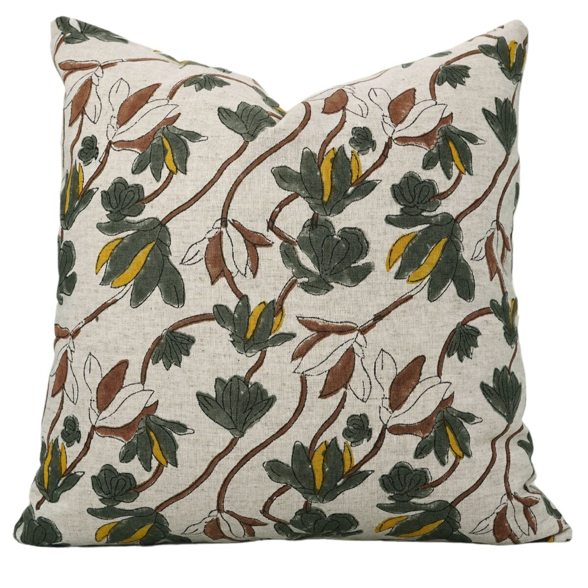 Cotton Linen Bohemian Block print pillow Cover- Shivri