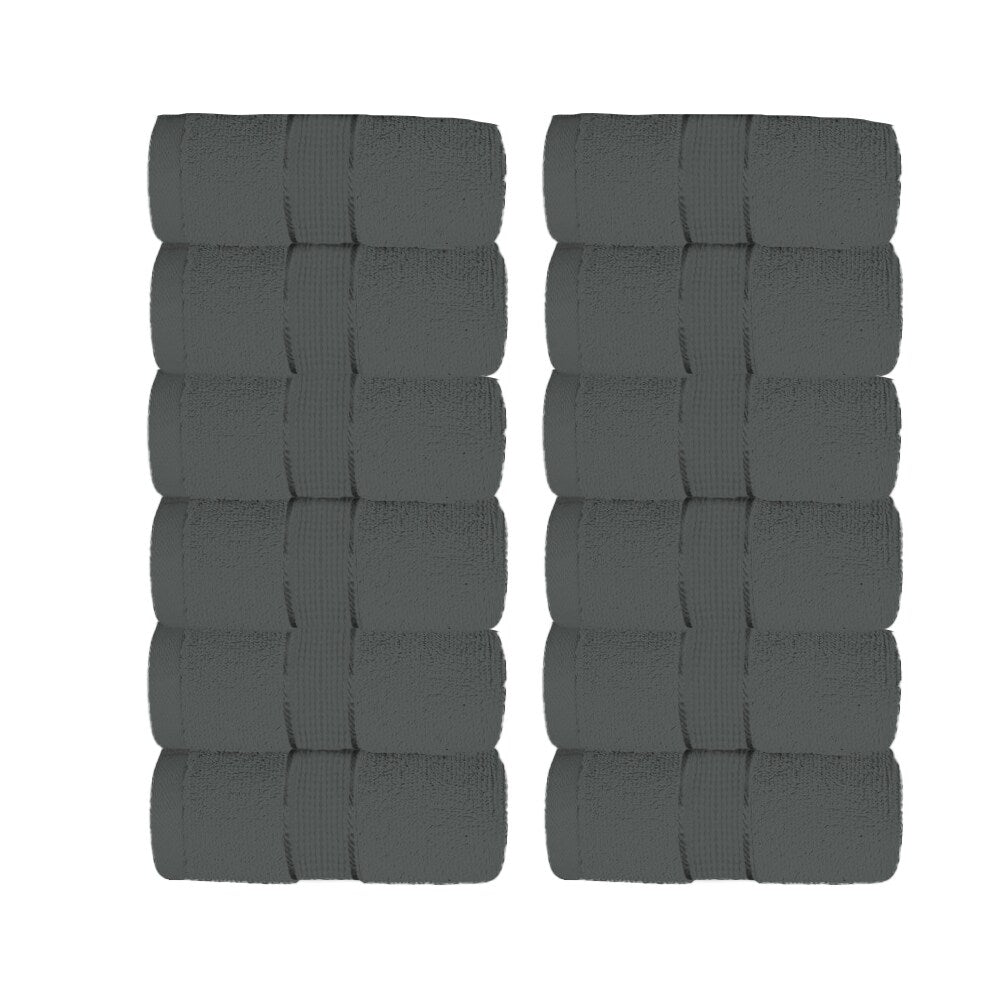 Cotton Washcloths - Pack of 12-600 GSM Soft & Absorbent, Quick-Drying, for Beach Houses, Hotels, and Rental Properties