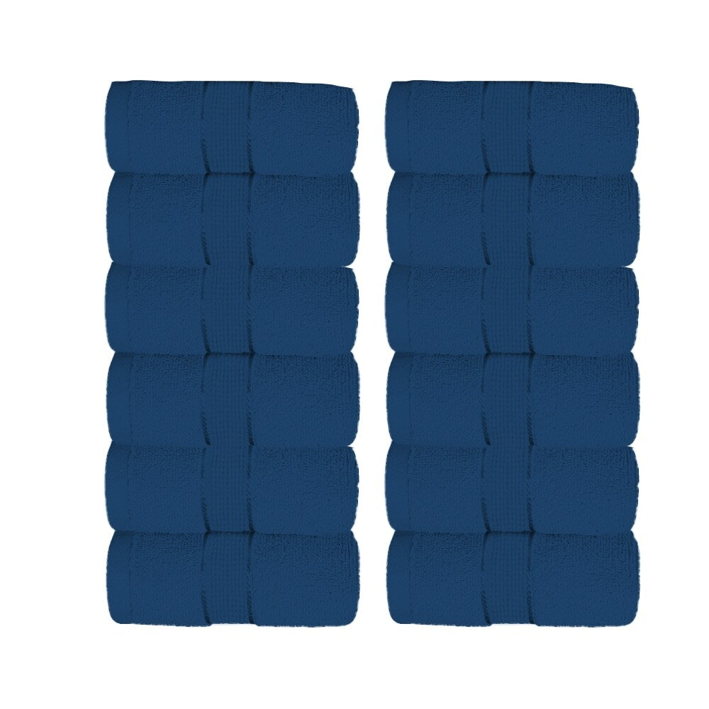 Cotton Washcloths - Pack of 12-600 GSM Soft & Absorbent, Quick-Drying, for Beach Houses, Hotels, and Rental Properties