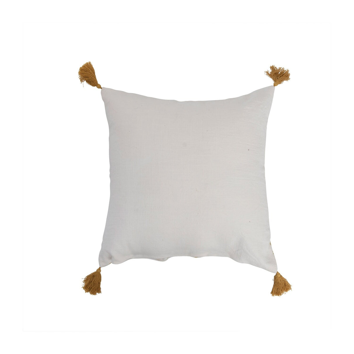 Cotton Pillow with Pattern and Tassels