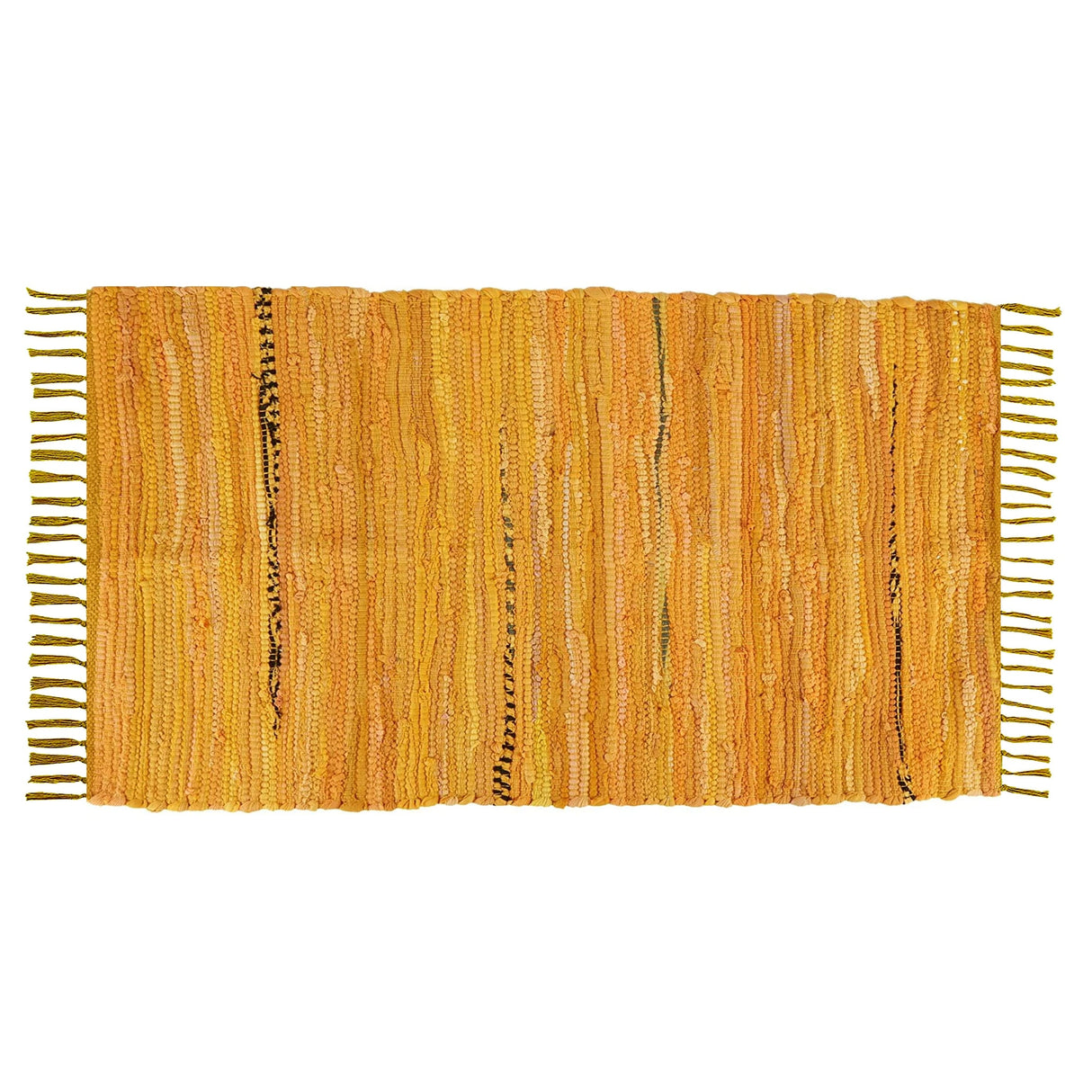 Cotton Rug 24''x36''- Multicolor Chindi Rug - Hand Woven Washable & Reversible for Living Room Kitchen Entryway with Tassel