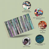 Cotton Rug 24''x36''- Multicolor Chindi Rug - Hand Woven Washable & Reversible for Living Room Kitchen Entryway with Tassel