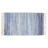 Cotton Rug 24''x36''- Multicolor Chindi Rug - Hand Woven Washable & Reversible for Living Room Kitchen Entryway with Tassel