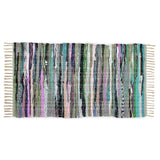 Cotton Rug 24''x36''- Multicolor Chindi Rug - Hand Woven Washable & Reversible for Living Room Kitchen Entryway with Tassel