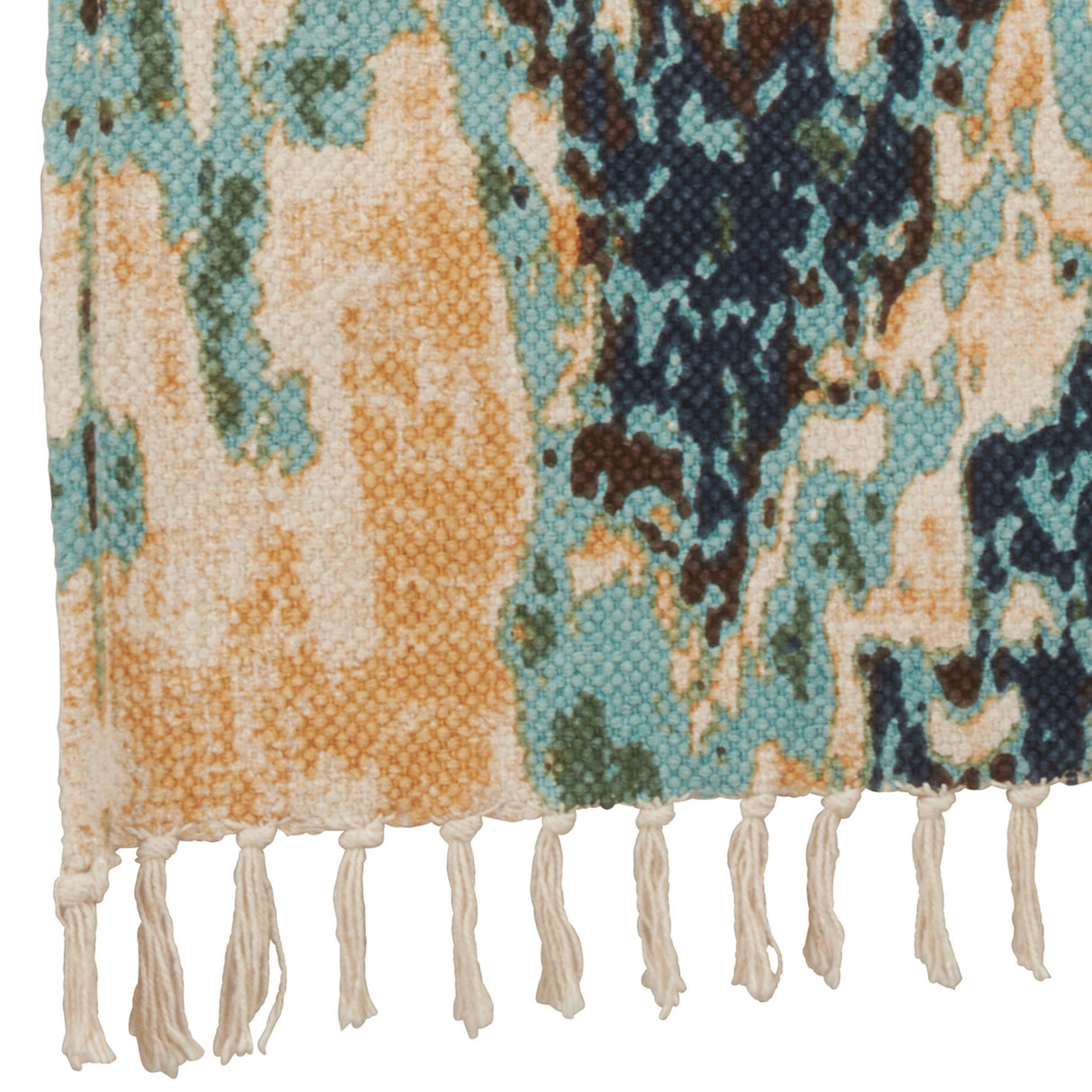 Cotton Rug Runner With Distressed Design