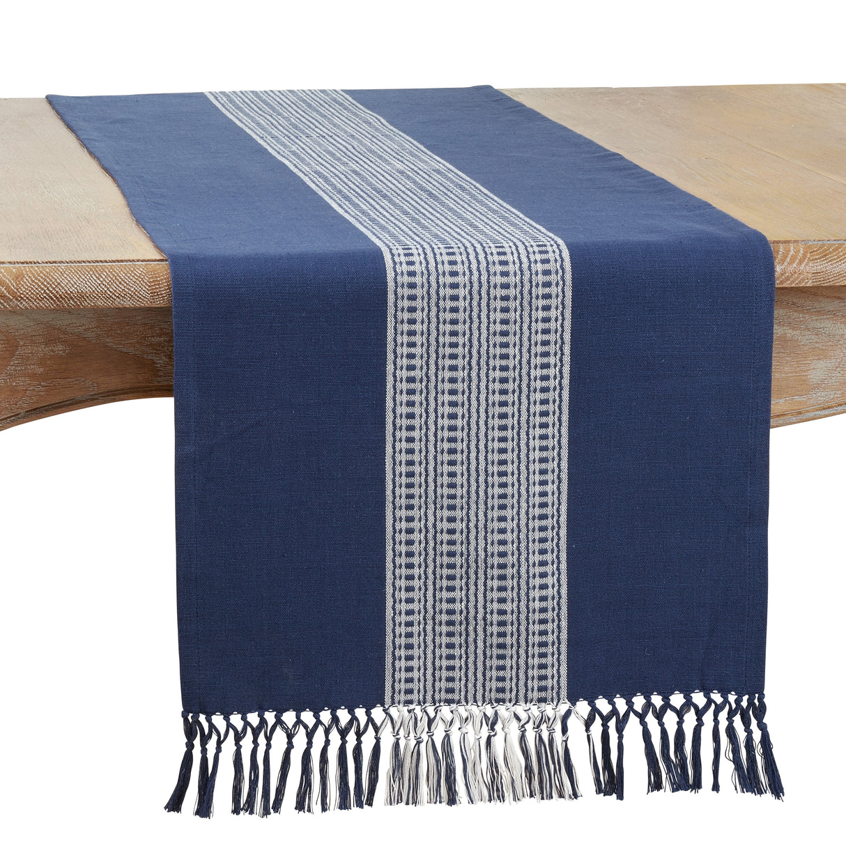 Cotton Table Runner With Stripe Design - 16"x72"