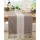Cotton Table Runner With Stripe Design - 16"x72"