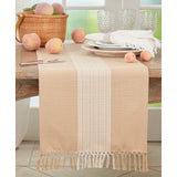 Cotton Table Runner With Stripe Design - 16"x72"