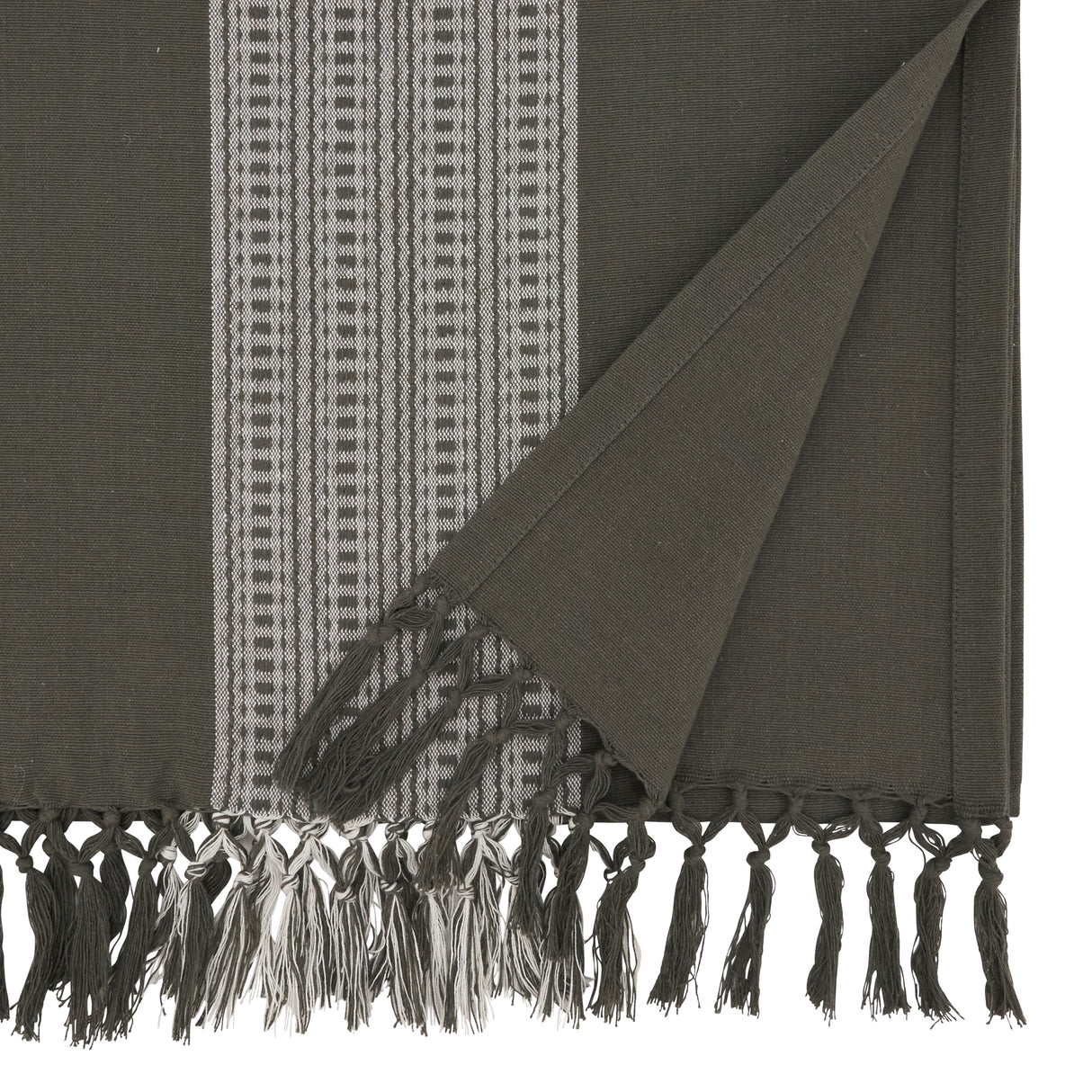 Cotton Table Runner With Stripe Design - 16"x72"