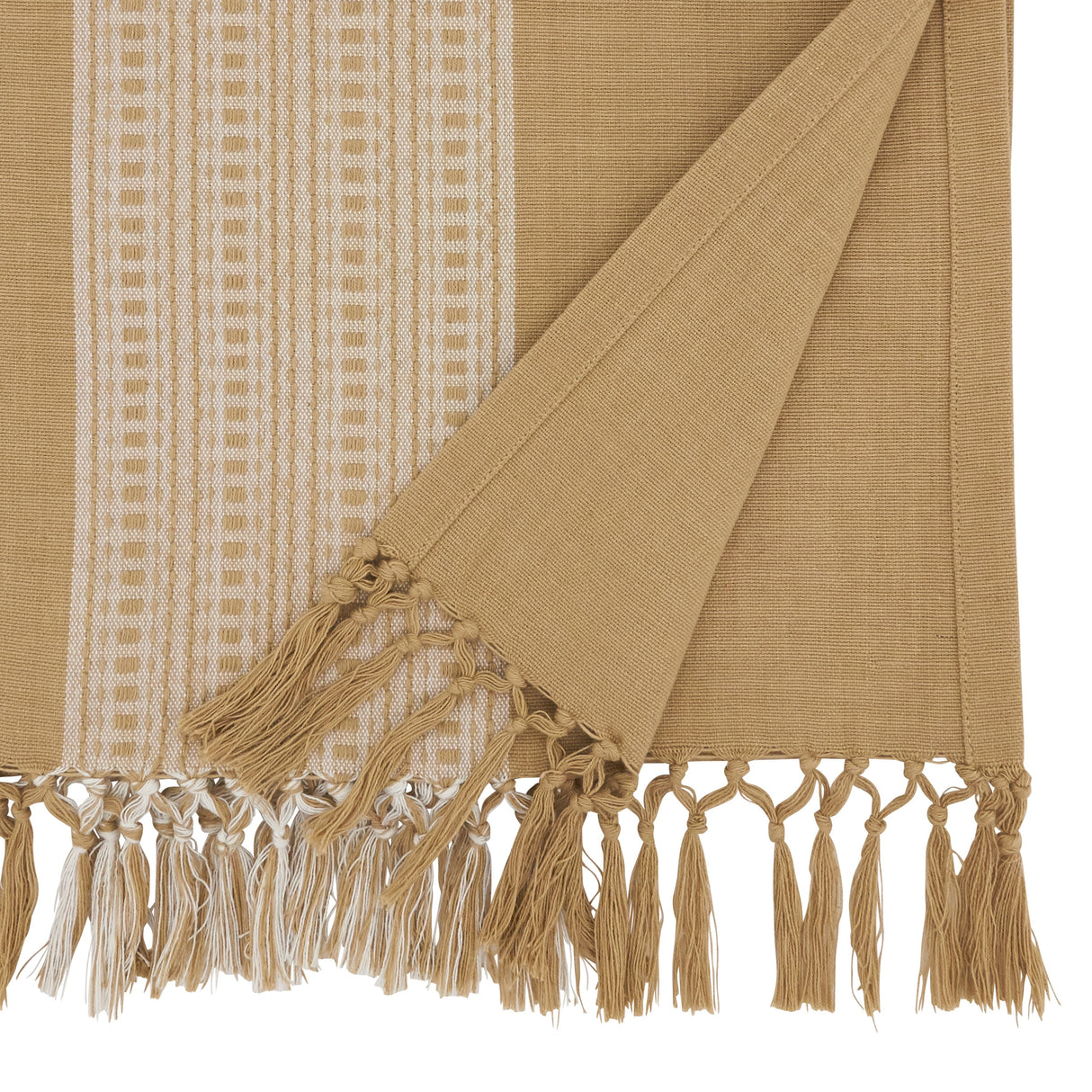 Cotton Table Runner With Stripe Design - 16"x72"
