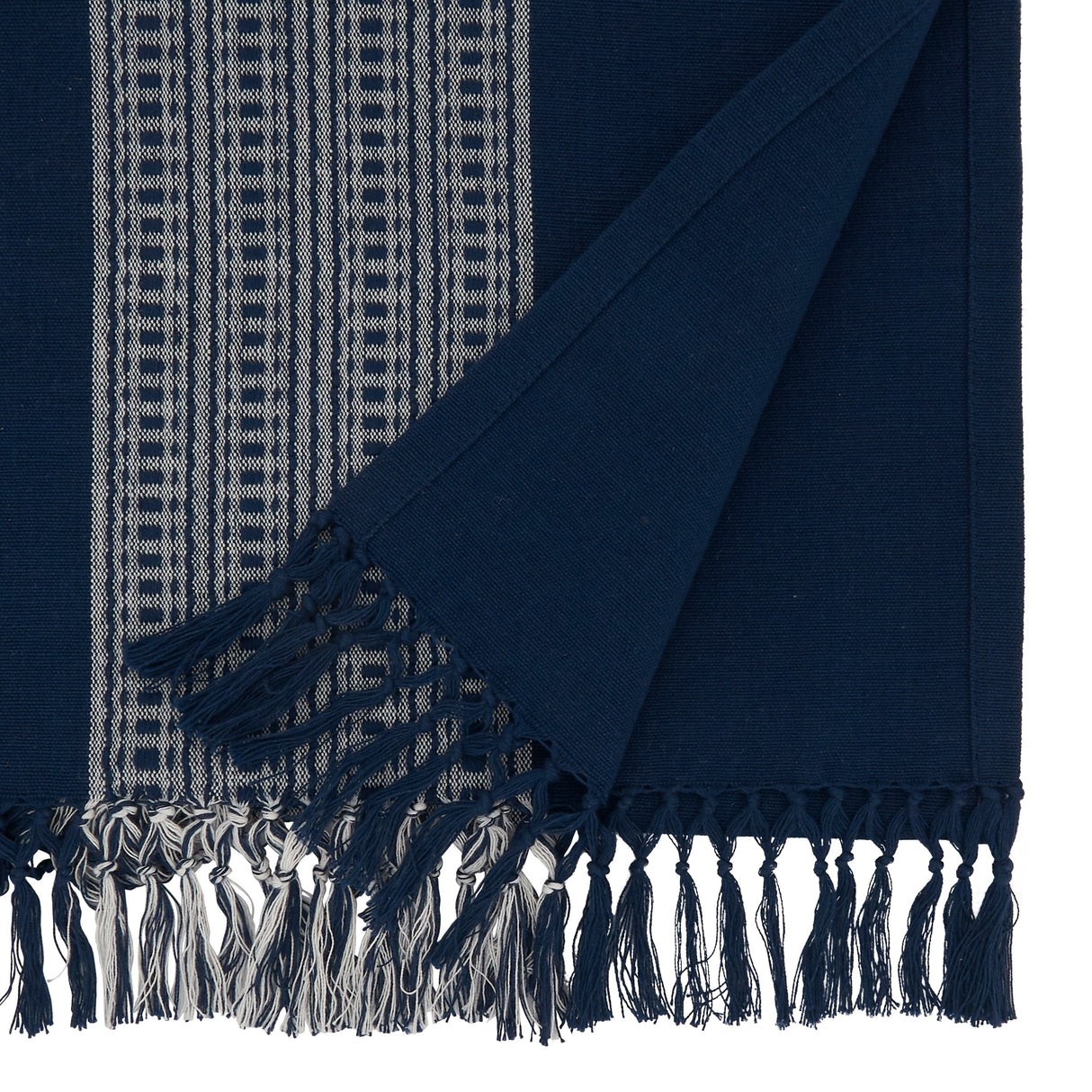 Cotton Table Runner With Stripe Design - 16"x72"