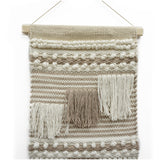 Home&Manor Wool and Cotton Macrame Wall Hanging with Rod Included - Exact Size