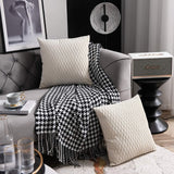 Couch Pillow Covers: 2 Pack Original Striped Velvet Square Throw