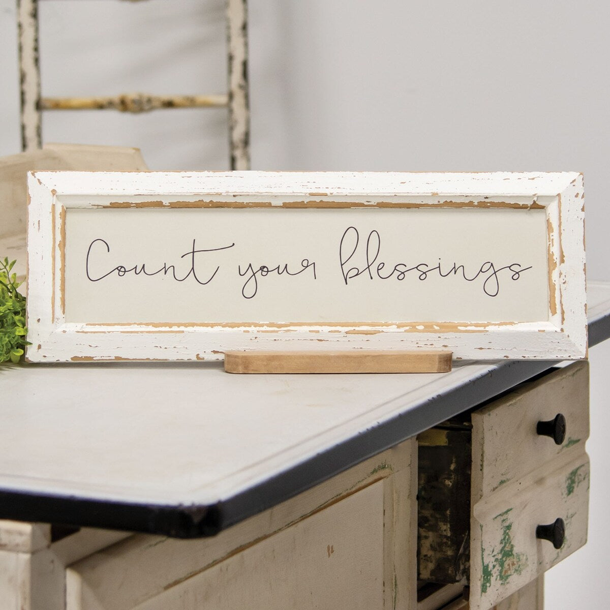 Count Your Blessings Distressed Frame w/Holder