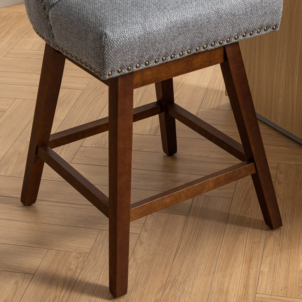 Counter Height Upholstered Swivel Bar Stools Set of 2