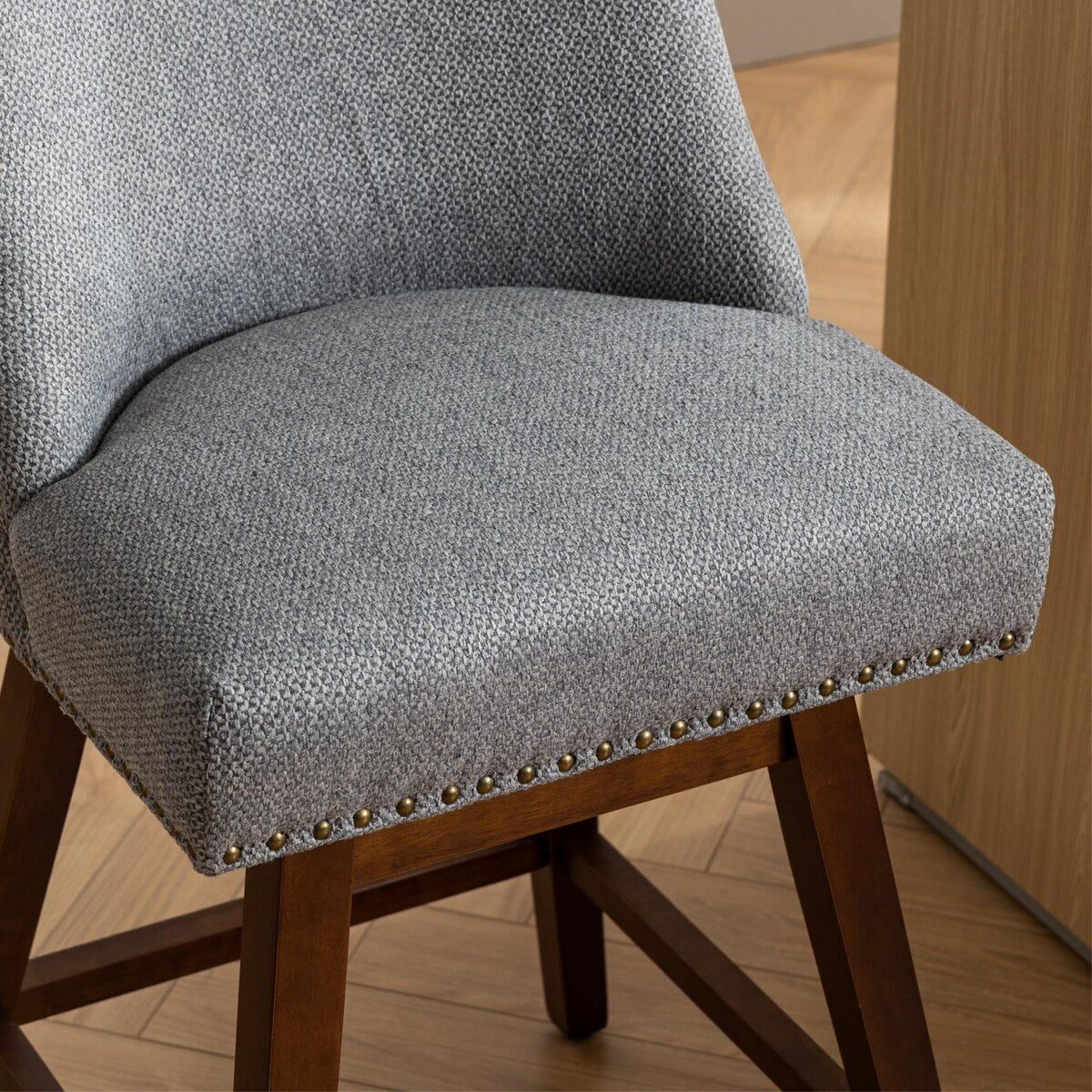 Counter Height Upholstered Swivel Bar Stools Set of 2