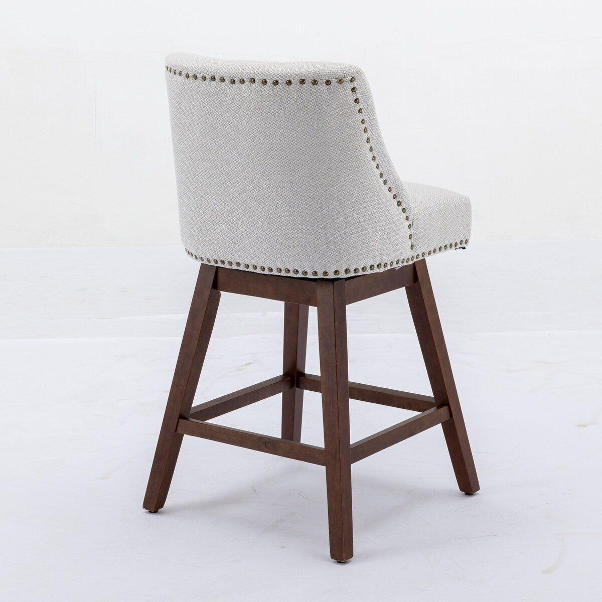 Counter Height Upholstered Swivel Bar Stools Set of 2
