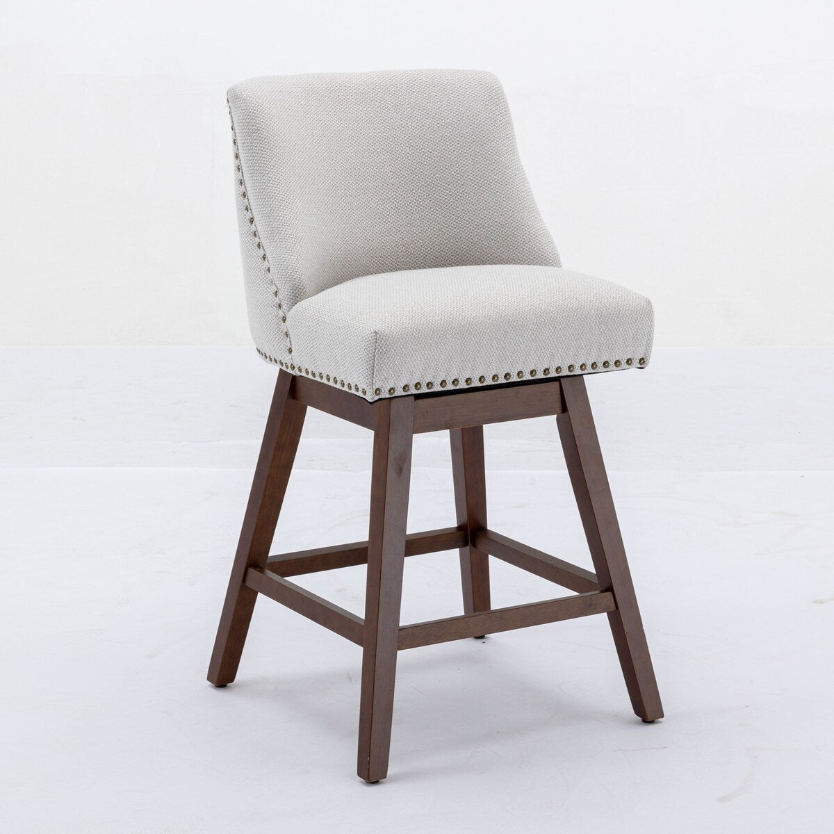 Counter Height Upholstered Swivel Bar Stools Set of 2