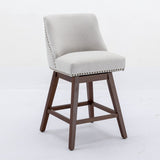 Counter Height Upholstered Swivel Bar Stools Set of 2