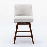 Counter Height Upholstered Swivel Bar Stools Set of 2