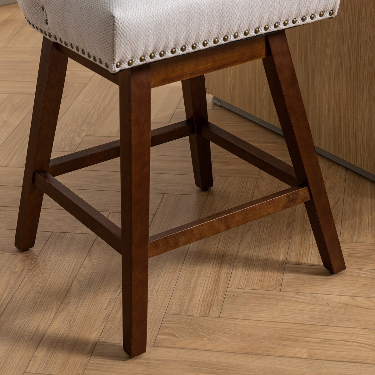 Counter Height Upholstered Swivel Bar Stools Set of 2