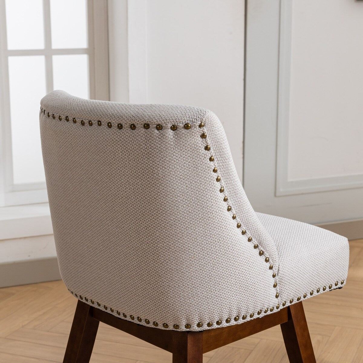 Counter Height Upholstered Swivel Bar Stools Set of 2