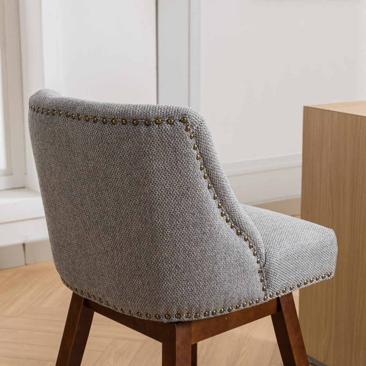 Counter Height Upholstered Swivel Bar Stools Set of 2