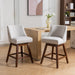 Counter Height Upholstered Swivel Bar Stools Set of 2