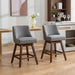 Counter Height Upholstered Swivel Bar Stools Set of 2