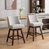 Counter Height Upholstered Swivel Bar Stools Set of 2