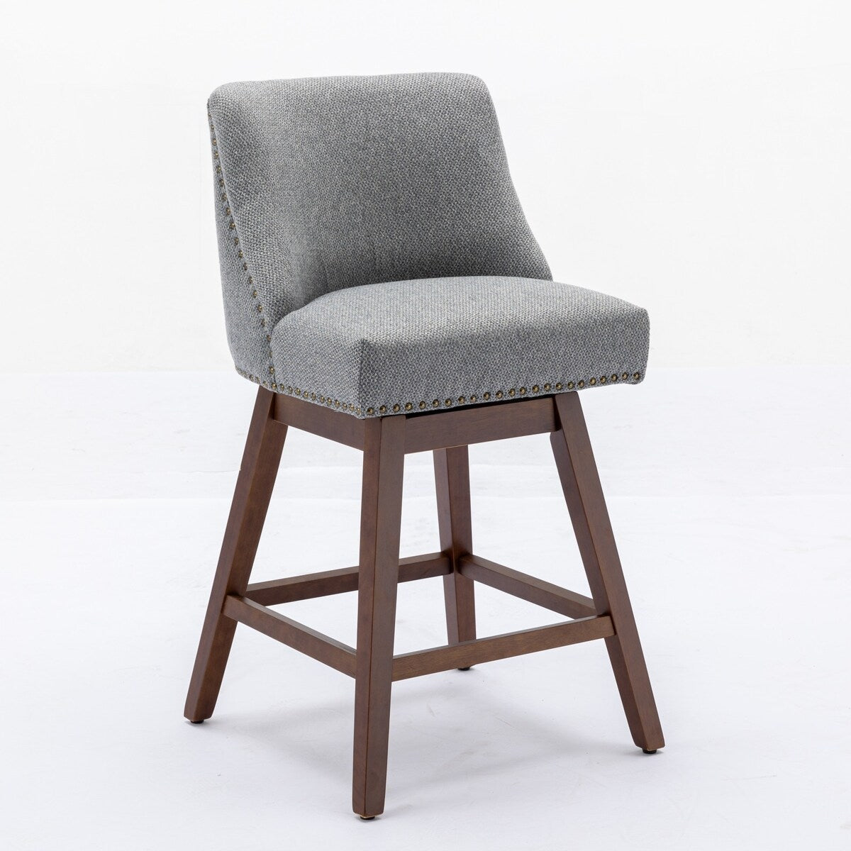 Counter Height Upholstered Swivel Bar Stools Set of 2